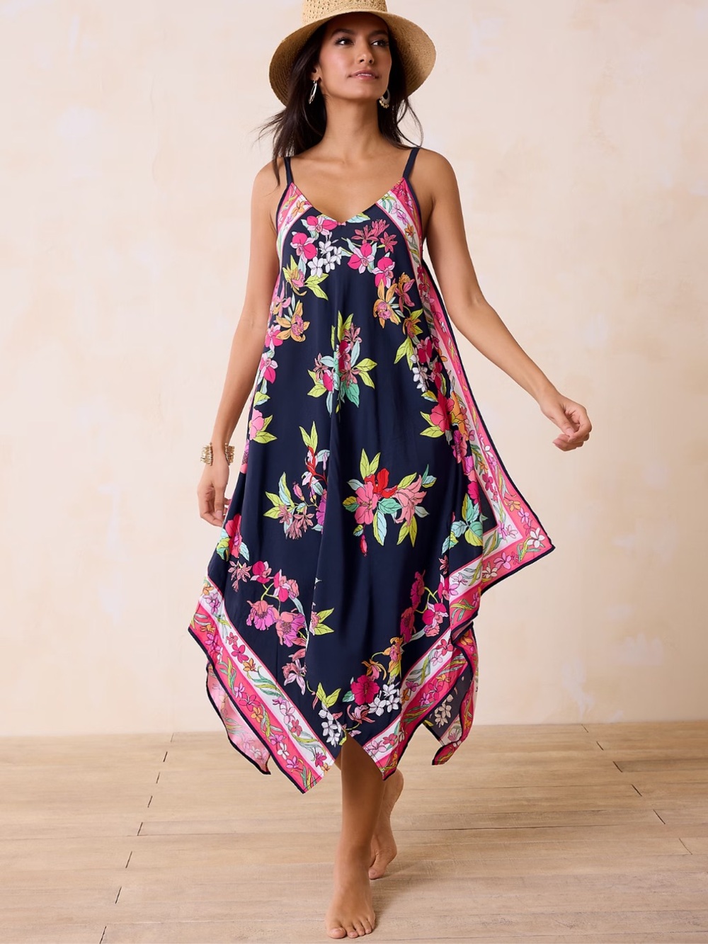 NWT TOMMY BAHAMAS Summer Floral Scarf Coverup Dress